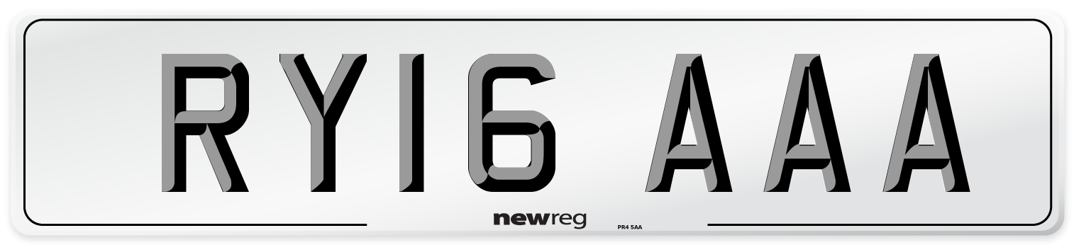 RY16 AAA Number Plate from New Reg